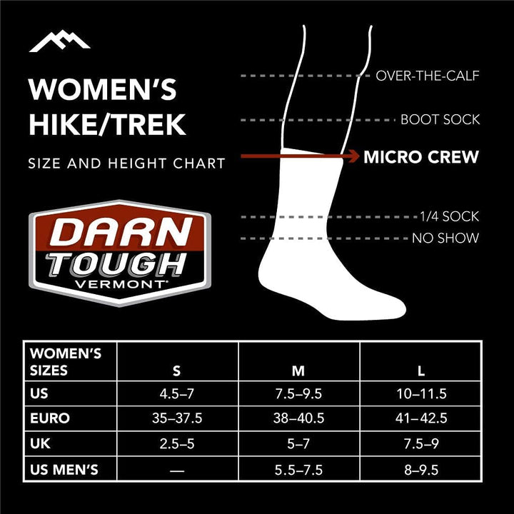 Darn Tough Hiker Micro Crew Midweight Socke mit Kissen - Damen M taupe, M taupe