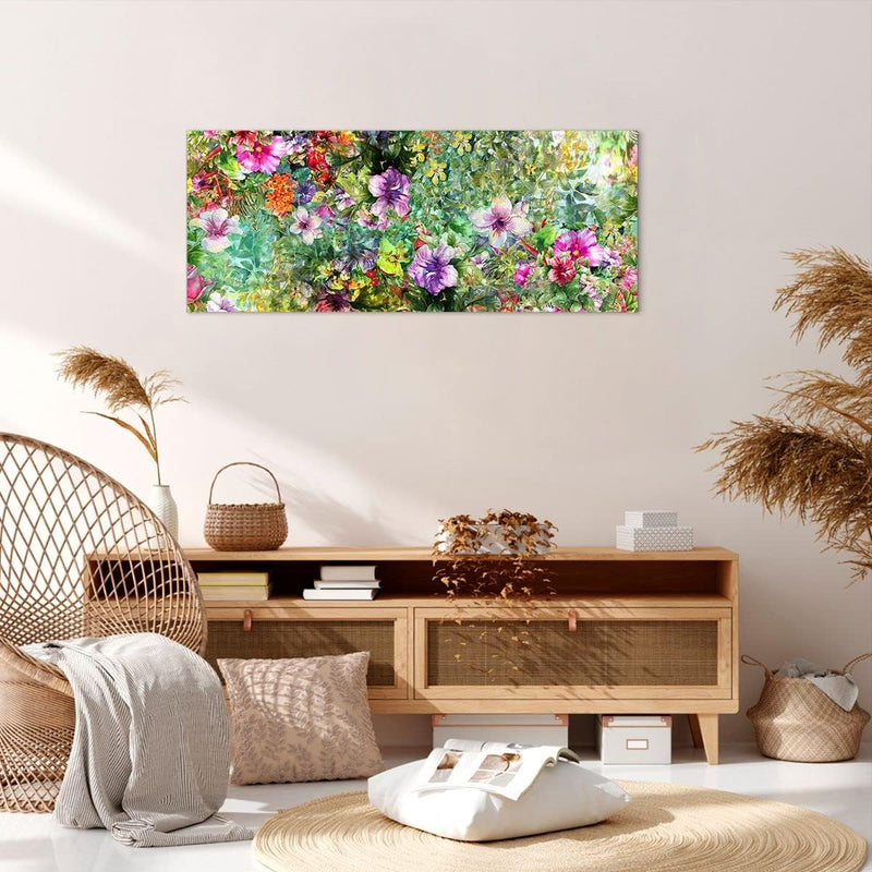 Wandbilder Dekoration Wohnzimmer blume sommer natur Panorama Bilder auf Leinwand 120x50cm Leinwandbi