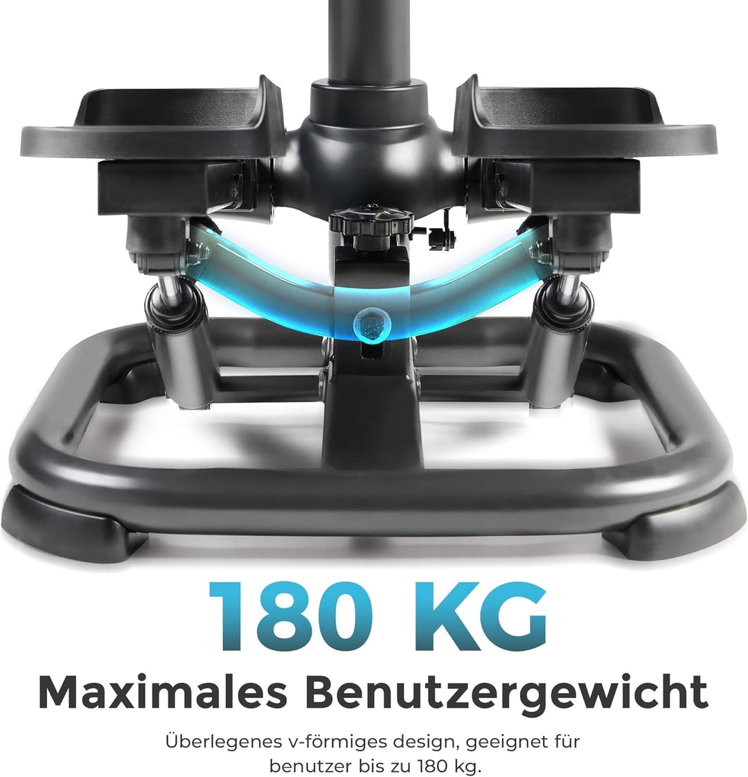 Sunny Health & Fitness Stair Stepper mit Lenker, Stairmaster für Zuhause, Gelenkschonendes Cardio-Tr