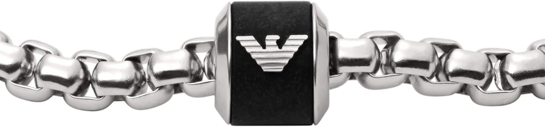 Emporio Armani Armband Für Männer Essential, Länge: 190mm, Höhe: 11mm, Breite: 10mm Silbernes Edelst