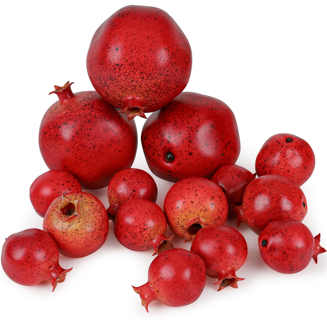 15 Stück Künstliche Granatapfel Früchte,künstliche Plastik Obst Dekor für Küche Party Rote Äpfel – 1