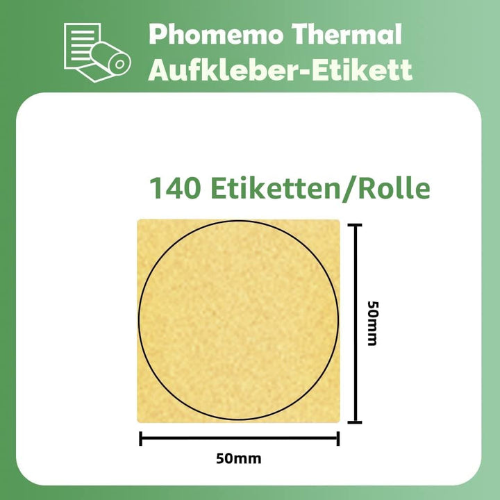 Phomemo M110 M120 M200 M220 M221 Etiketten-50mm*50mm Runde thermische Etiketten, Kreis-Etiketten, Go
