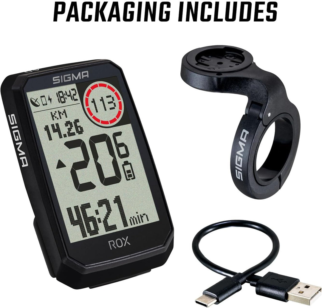 SIGMA ROX 4.0 Endurance Black | 41h Akkulaufzeit | 30 Funktionen wie Re-Routing & Höhenmessung | E-B