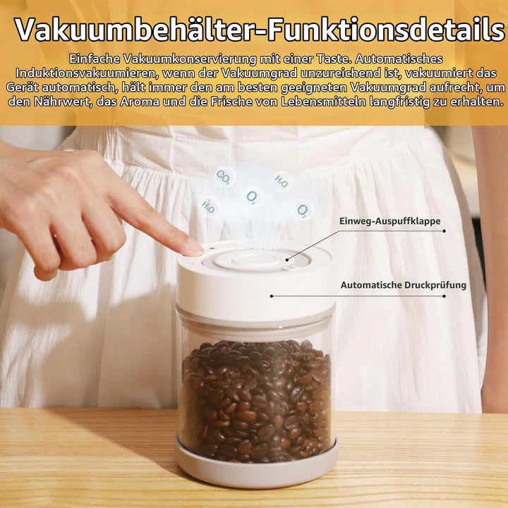 Minidiva Smart Vacuum Container, automatische elektrische luftdichte Glasbehälter für Lebensmittel K