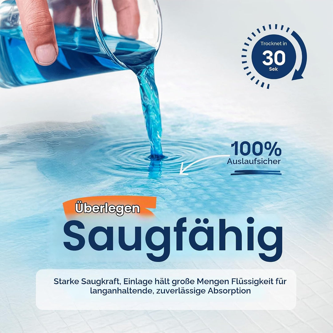 HEALQU Wickelunterlage Einweg – Baby Wickelauflagen 50 Stück 43 x 60cm – extra weich, saugfähig und