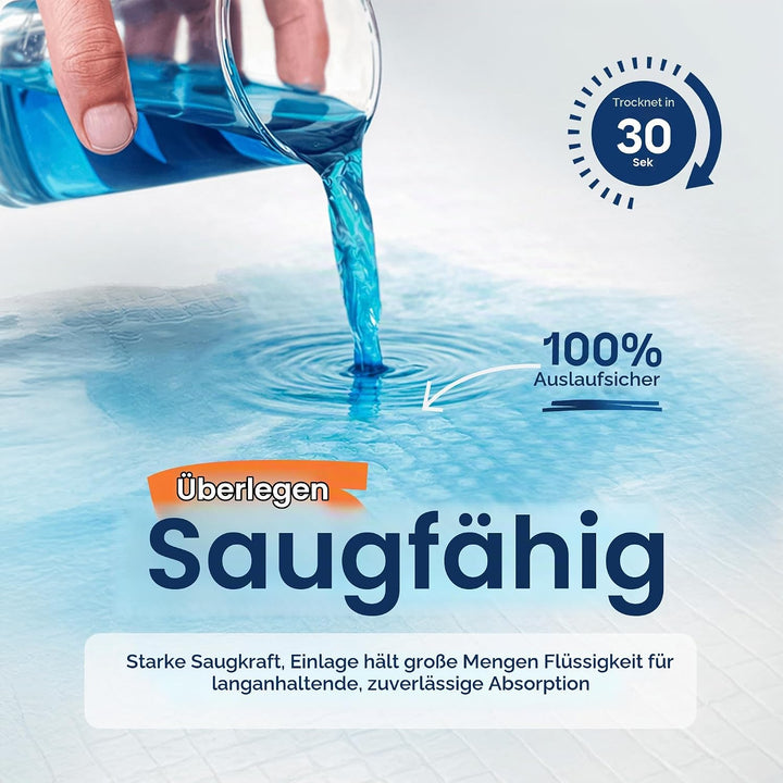HEALQU Wickelunterlage Einweg – Baby Wickelauflagen 50 Stück 43 x 60cm – extra weich, saugfähig und