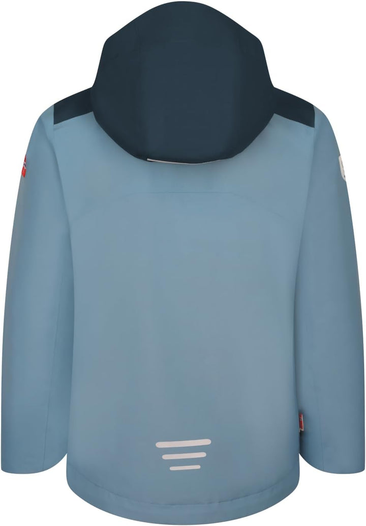 Trollkids Bergen Regenjacke 116 Stahlblau/Schwarz/Mango, 116 Stahlblau/Schwarz/Mango