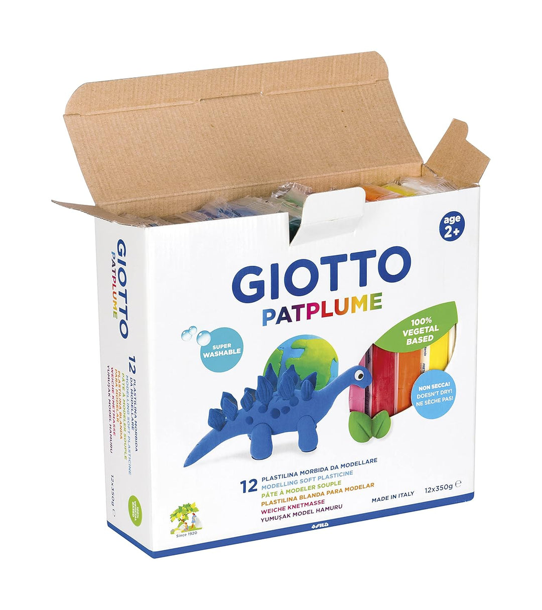 Giotto 5122 00 - Patplume - Sortiment 12 x 350 gramm in sortierten Farben Set 12 x 350 g Mehrfarbig,