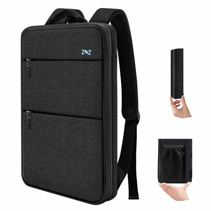 ZINZ Schlank und Erweiterbar Laptop Rucksack Wasserdicht Notebook Tasche für Männer und Frauen 13-14