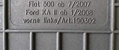 Fussmatten Vorne und Hinten 4er Set für FIAT 500 ab 2007 Alle Versionen/Abarth Gummi Gummimatten Vor