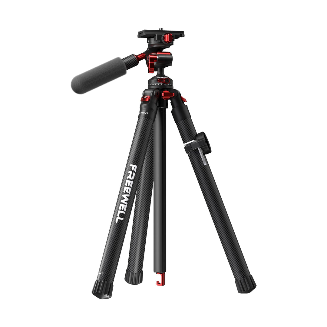 Freewell Carbon Fiber Reisestativ 59.1“ Leichtgewicht 1.98 lbs Foto/Video 360° Kugelkopf (Max Load 5