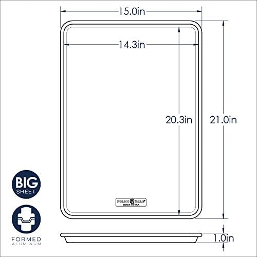 Nordic Ware 44600AMZ Baker's Big Sheet, Aluminium, Silber Grosses Bettlaken, Grosses Bettlaken