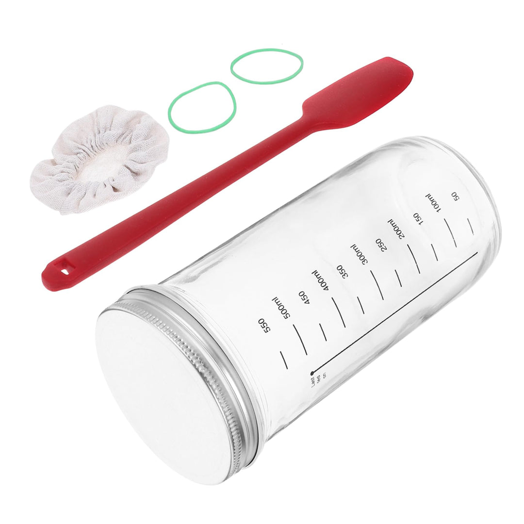 Alipis 650ml Glas Sauerteigstarterglas mit Silikon und Aluminiumdeckel Dichtleistung und Leicht zu R