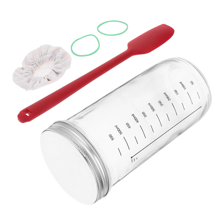 Alipis 650ml Glas Sauerteigstarterglas mit Silikon und Aluminiumdeckel Dichtleistung und Leicht zu R