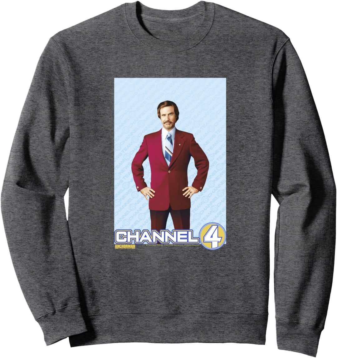 Anchorman Ron Burgundy Channel 4 Portrait Sweatshirt