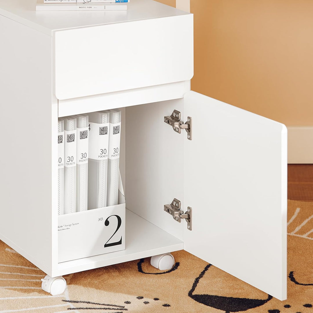 SoBuy Aktenschrank Aktenschrankwagen Druckertisch Druckerständer Rollcontainer mit 4 Rollen Lagersch