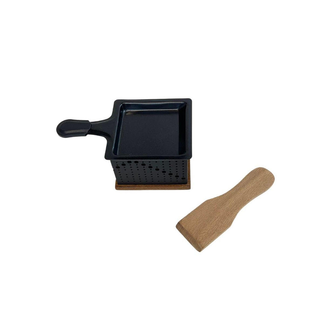 Fackelmann 40192 Raclette-Gerät, Einzel-Rakel, Kerzenschaber, Käse, Kerze, Metall, Stahl, 16 x 6,5 x