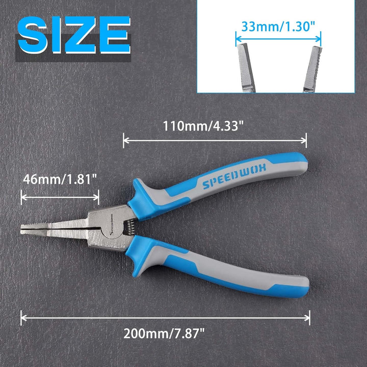 SPEEDWOX 8" Spezial-Sicherungsringzange Gerade Backenzange Spitzen C-Clip-Zange Sicherungsringzange