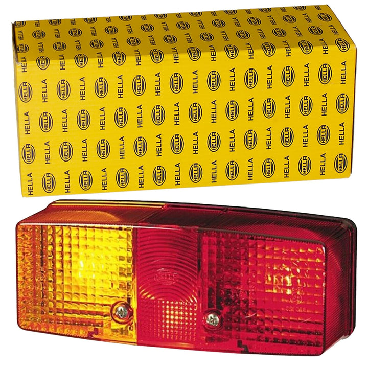 HELLA Rückleuchte - Glühlampe - 24V / 12V - Anbau/geschraubt - ECE - Lichtscheibenfarbe: rot/gelb/we