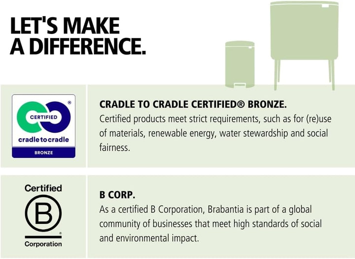 Brabantia Bo Treteimer 36 L Abfalleimer, Metall, Matt schwarz, 54 x 36.5 x 44 cm, 1 Einheiten 1 Inne