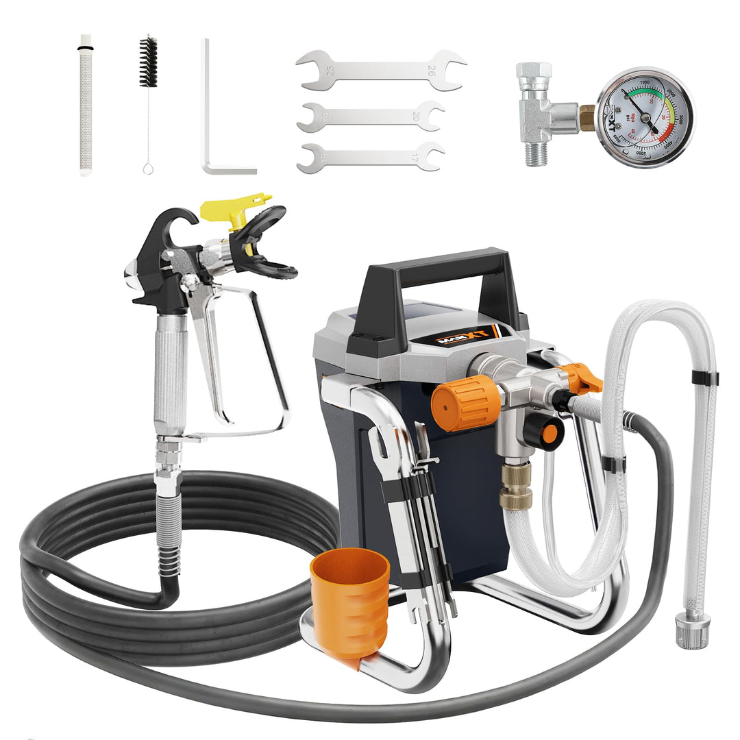 MAXXT 1300W Airless Farbsprühgerät, Hydrodynamisches Hochdruck-Sprühsystem für Wand, Möbel, Holz und