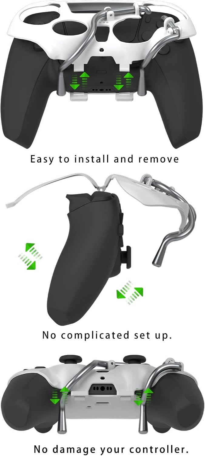 EXknight Leverback V2 PS5 Paddles, Rücktasten Adapter für PS5 Controller | Fit mit Daumengriffe (Whi