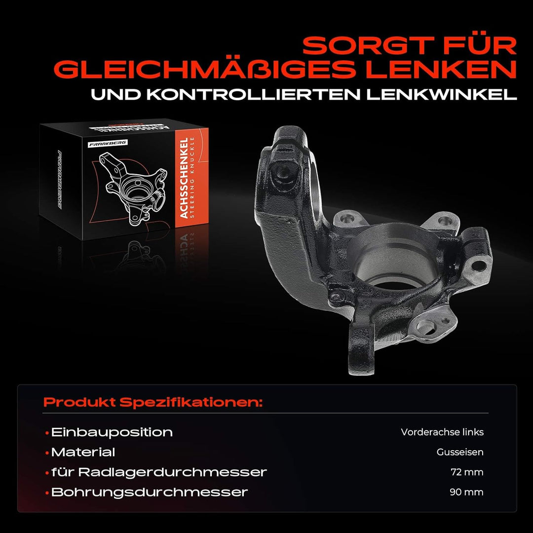 Frankberg Achsschenkel Radaufhängung Vorne Links Kompatibel mit Fiesta IV JA JB 1.0L-1.8L 1995-2002