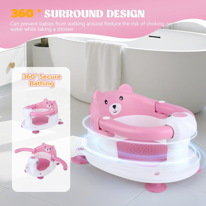 Badewannensitz Baby ab 6 Monate, Wissenschaftlicher Wirbelsäulenschutz, Mit 4 Starke Saugnäpfe und K