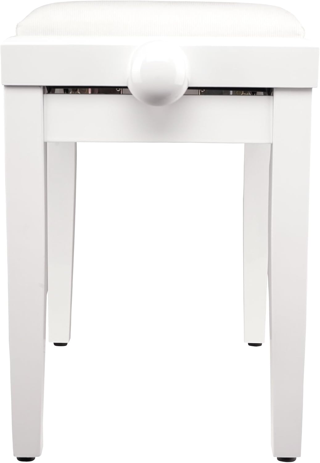 Classic Cantabile Pianobank Weiss-Hochglanz (Höhenverstellbar von 47-56cm, Spindelmechanik, Sitzfläc