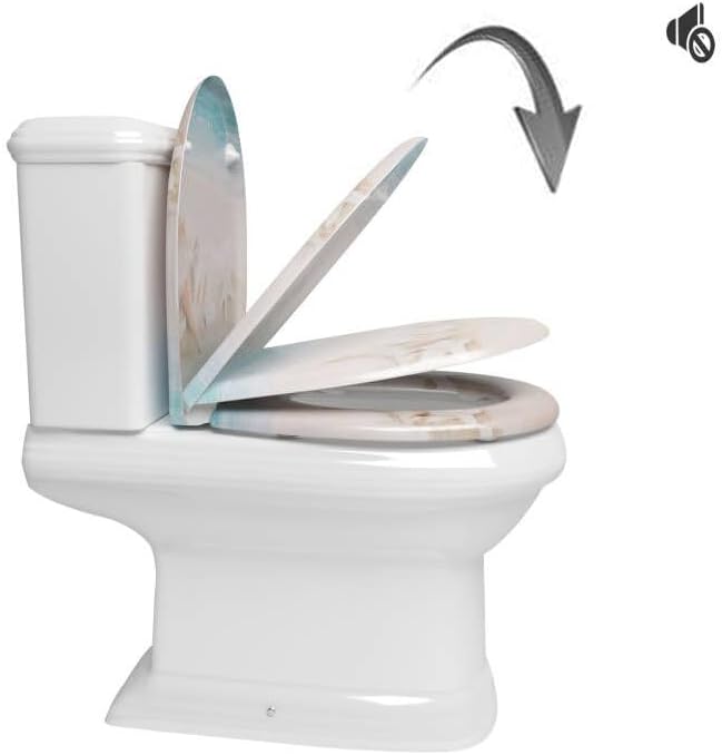 WOLTU Toilettendeckel mit Absenkautomatik Klodeckel WC Sitz Softclose Klobrille mit Quick Release Fu