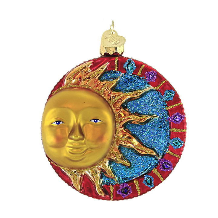 Old World Christmas Glas-Weihnachtsbaumschmuck mit Schmucksteinen Jeweled Sun, Jeweled Sun