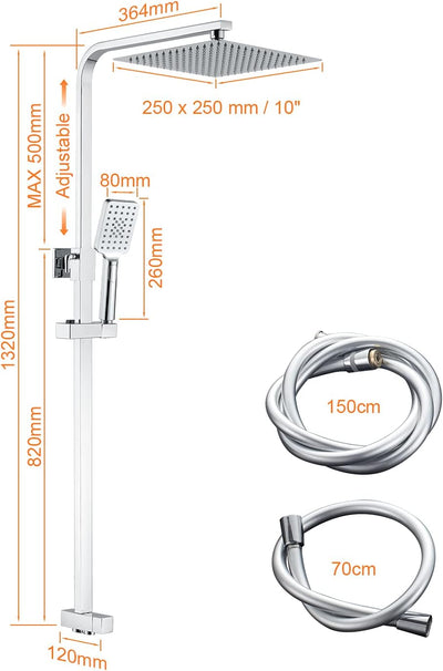 GRIFEMA COLUMNAS-G7006 | Duschsystem mit Umstellung, Brauseschlauch, Handbrause, Brausehalter, Dusch