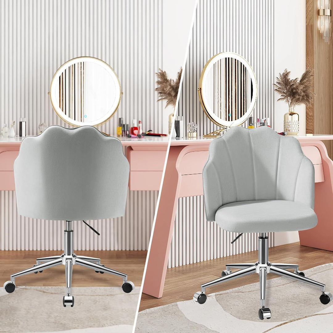 Stuhl für Schminktisch, Drehstuhl mit Rollen aus Samt, Schlafzimmer Stuhl, Schminktisch Sessel Drehb