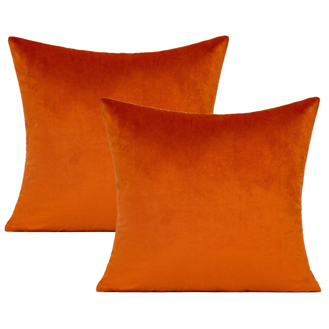 VAKADO Burnt Orange Samt Kissenbezüge Rost Herbst Thanksgiving Quadratisch Gemütlich Weiche Feste De