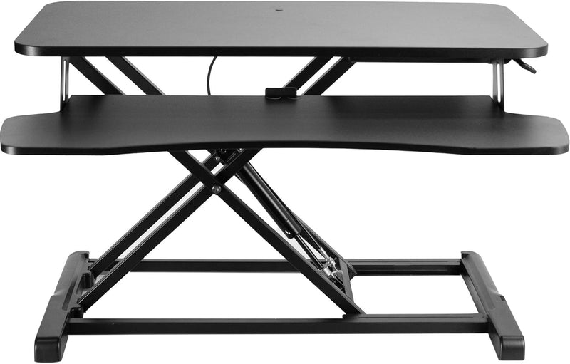 VIVO 32” Stehpult-Konverter mit höhenverstellbarem Aufsatz, Steh-Sitz-Arbeitsplatz für zwei Monitore