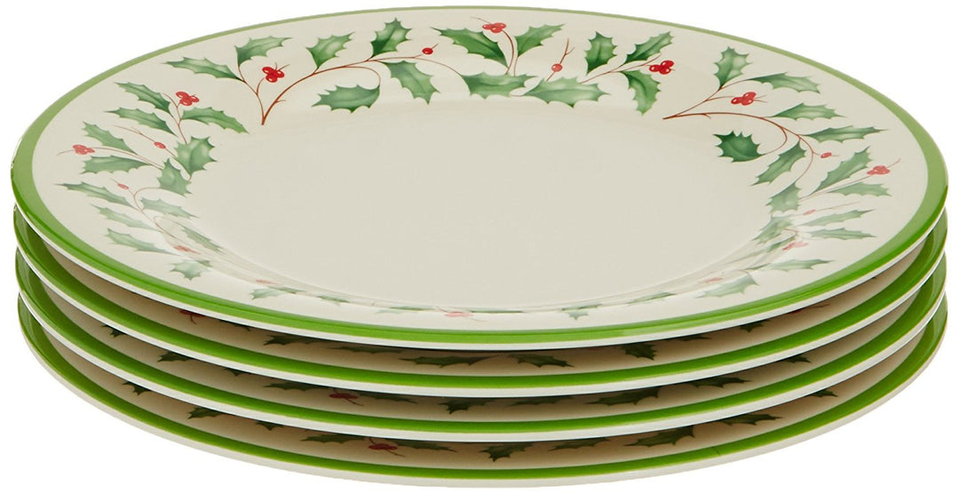 Lenox Holiday Teller-Set, Melamin, 0,7 kg, Rot/Grün, 4-teilig Akzent-Teller, Akzent-Teller