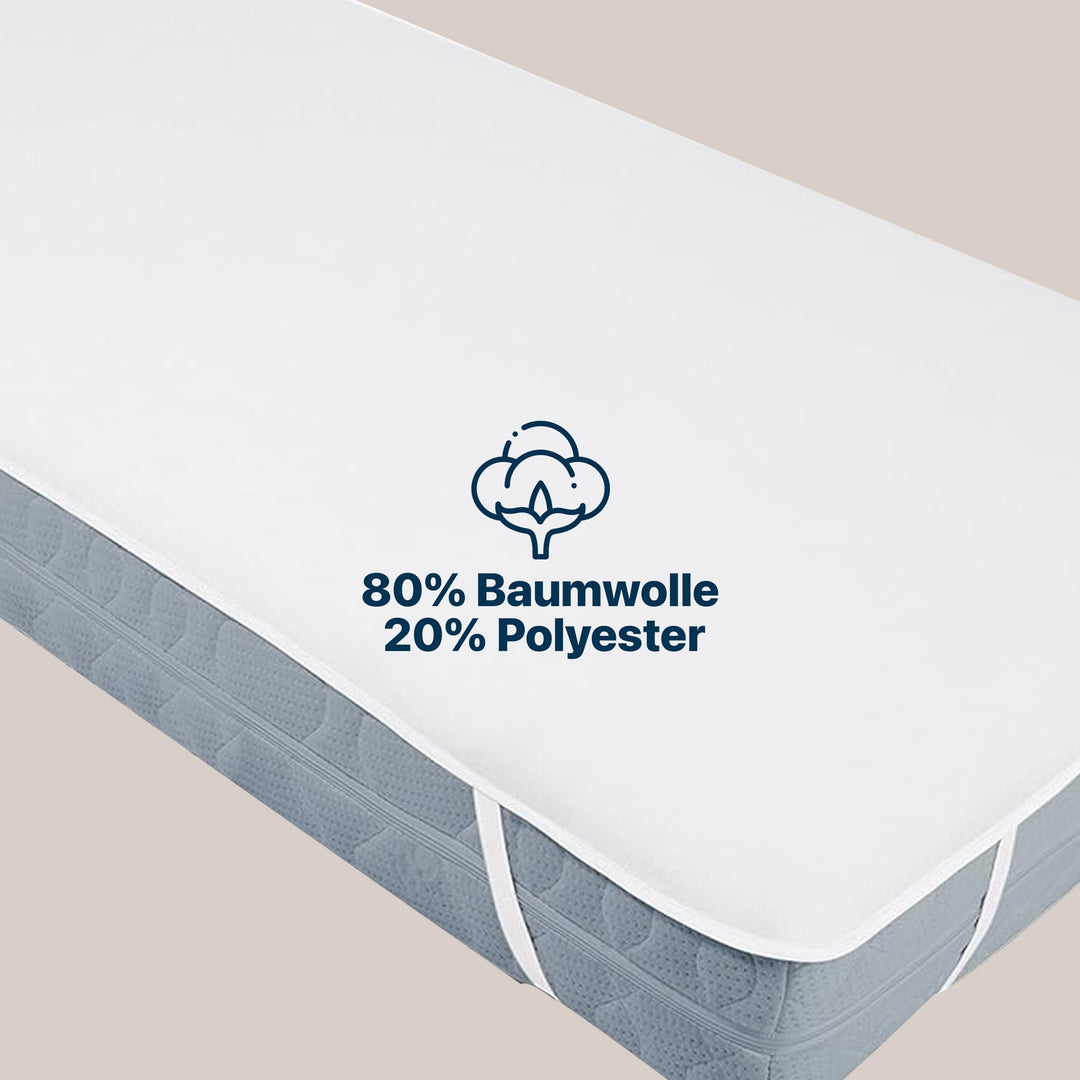 Bettzone Matratzenschoner 90 x 200 cm - mit elastischen Eckbändern -atmungsaktiver Matratzenschoner,