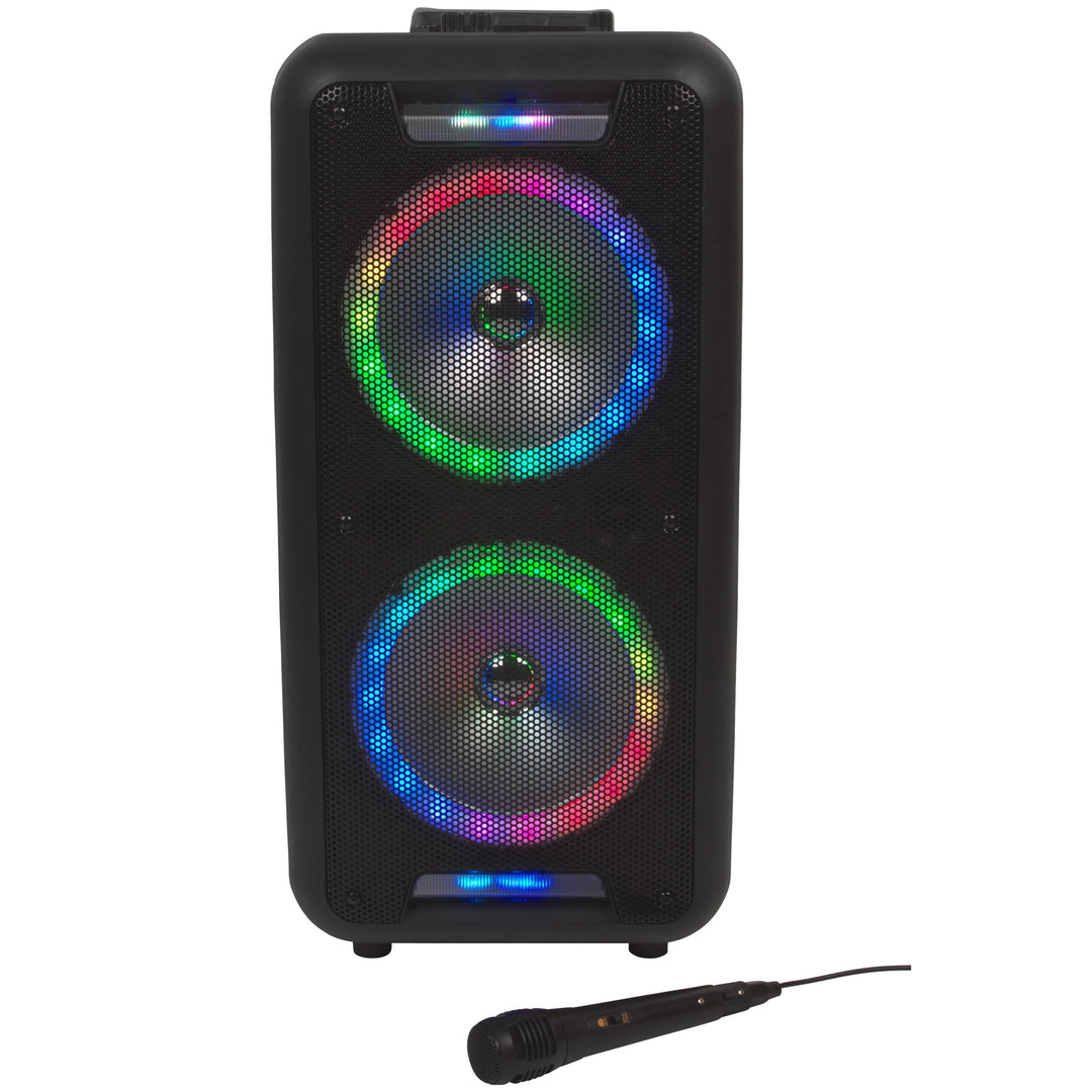 Intempo EE6745BLKSTKEU7 Karaoke-Lautsprecher mit kabelgebundenem Mikrofon, Bluetooth Partylautsprech