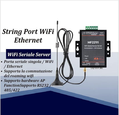 Fafeicy HF2211 Serieller Port-Server, RS232/485/422 zu WIFI & Ethernet Serial Server Modul Serial Po