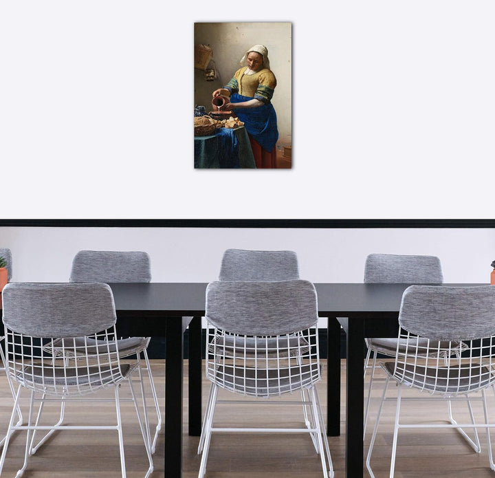 Printed Paintings Leinwand (80x120cm): Jan Vermeer - Das Milchmädchen (1658) 80x120 cm, 80x120 cm