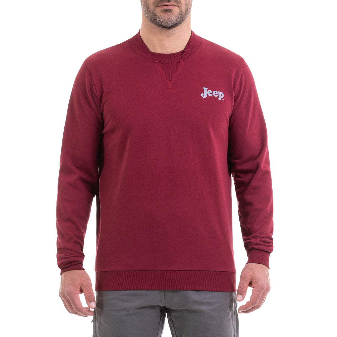 Jeep Herren Girocollo Invernale Con Collo Taglio Bomber E Stampa Logo Vintage Unterhemd S Pomegranat