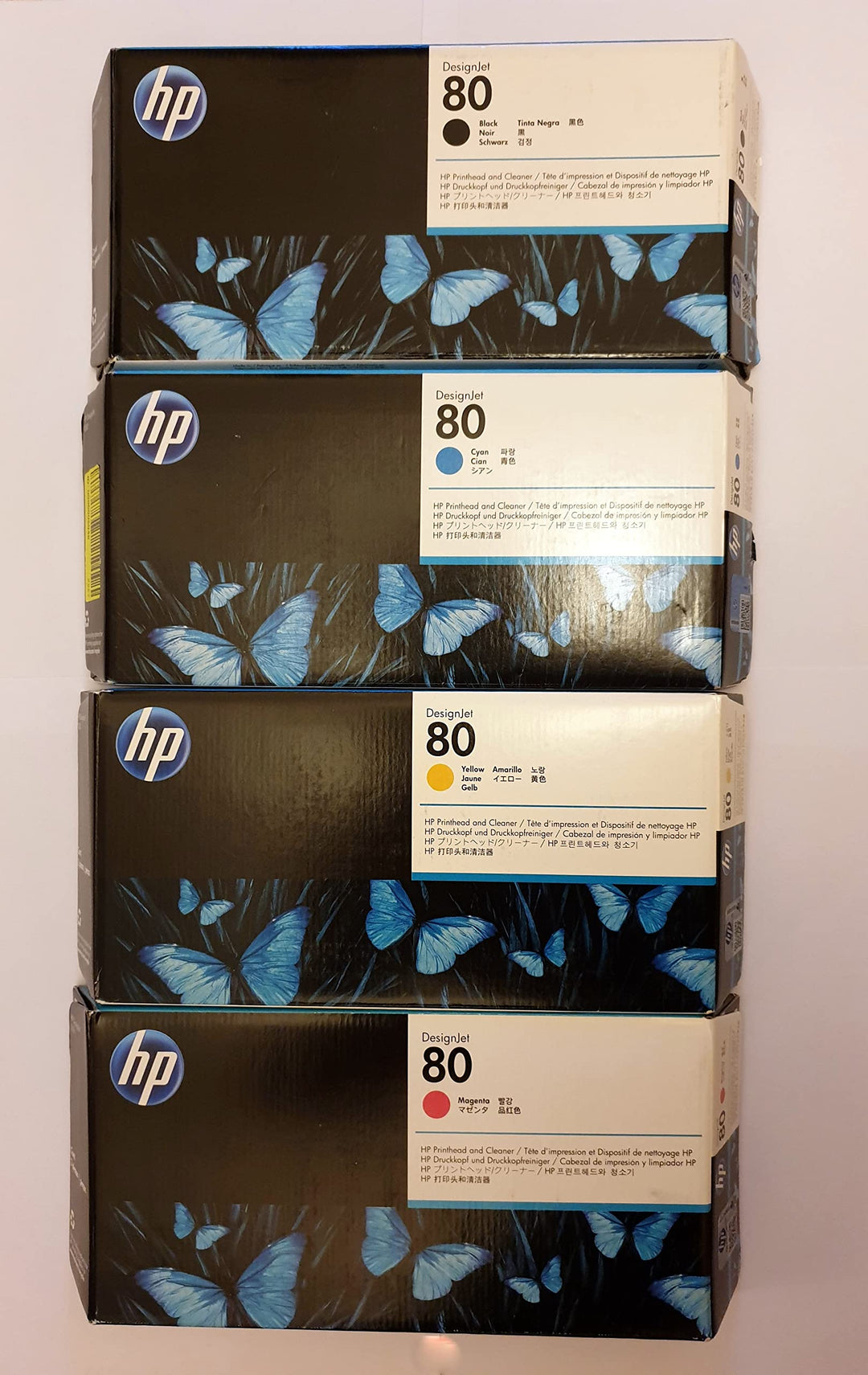 HP Original 80 Druckkopf Set schwarz, Cyan, Magenta, gelb Druckköpfe DesignJet 1050c, 1055C c4820A,