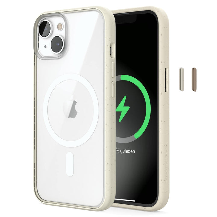 Woodcessories - Magnetisches Bio Clear Case transparent kompatibel mit iPhone 14 Plus Hülle durchsic