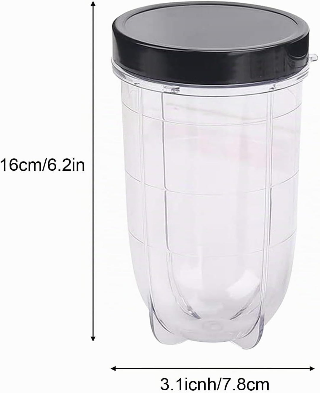 Ersatzbecher für Magic Bullet 250 W, 3 Stück 16 oz Ersatz-Tassenbecher mit Deckel Kompatibel mit Mag