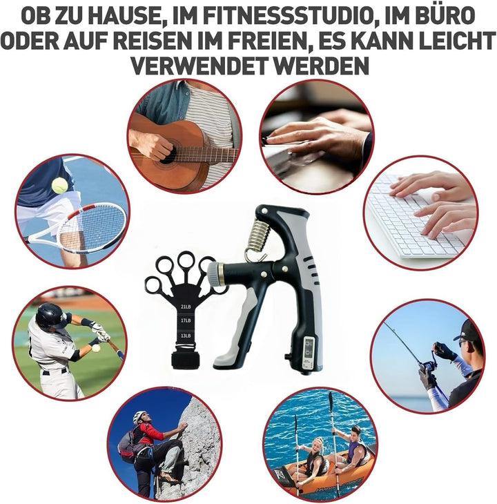 Handtrainer Fingertrainer 2er Set Griffkraft trainer,Einstellbarer Widerstand Fingertrainer(10-100kg