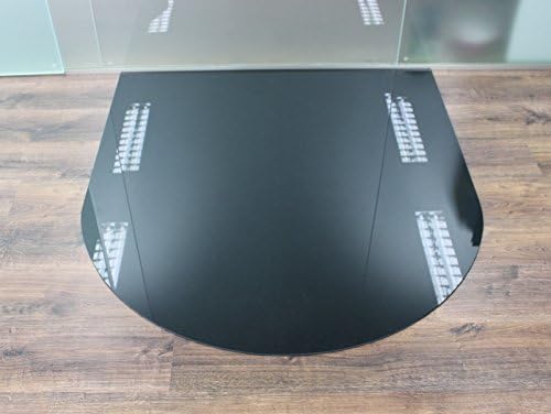 Rundbogen 100x100cm Glas schwarz - Funkenschutzplatte Kaminbodenplatte Glasplatte (Schwarz RB100x100
