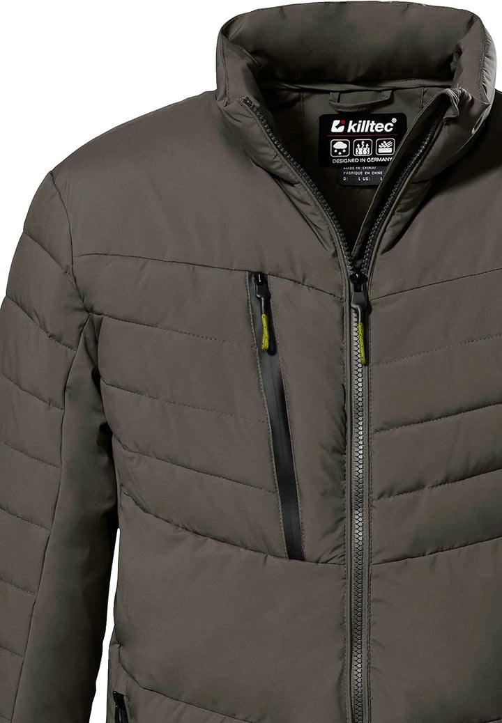 Killtec Herren Kow 63 Mn Qltd Jckt Steppjacke/Jacke in Daunenoptik mit Stehkragen S grün/anthrazit,