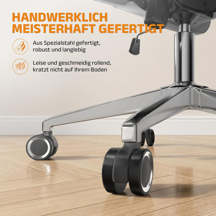naspaluro Bürostuhl Ergonomisch Schwarz, Individuell Verstellbarer Gaming Stuhl Drehstuhl Ergonomisc
