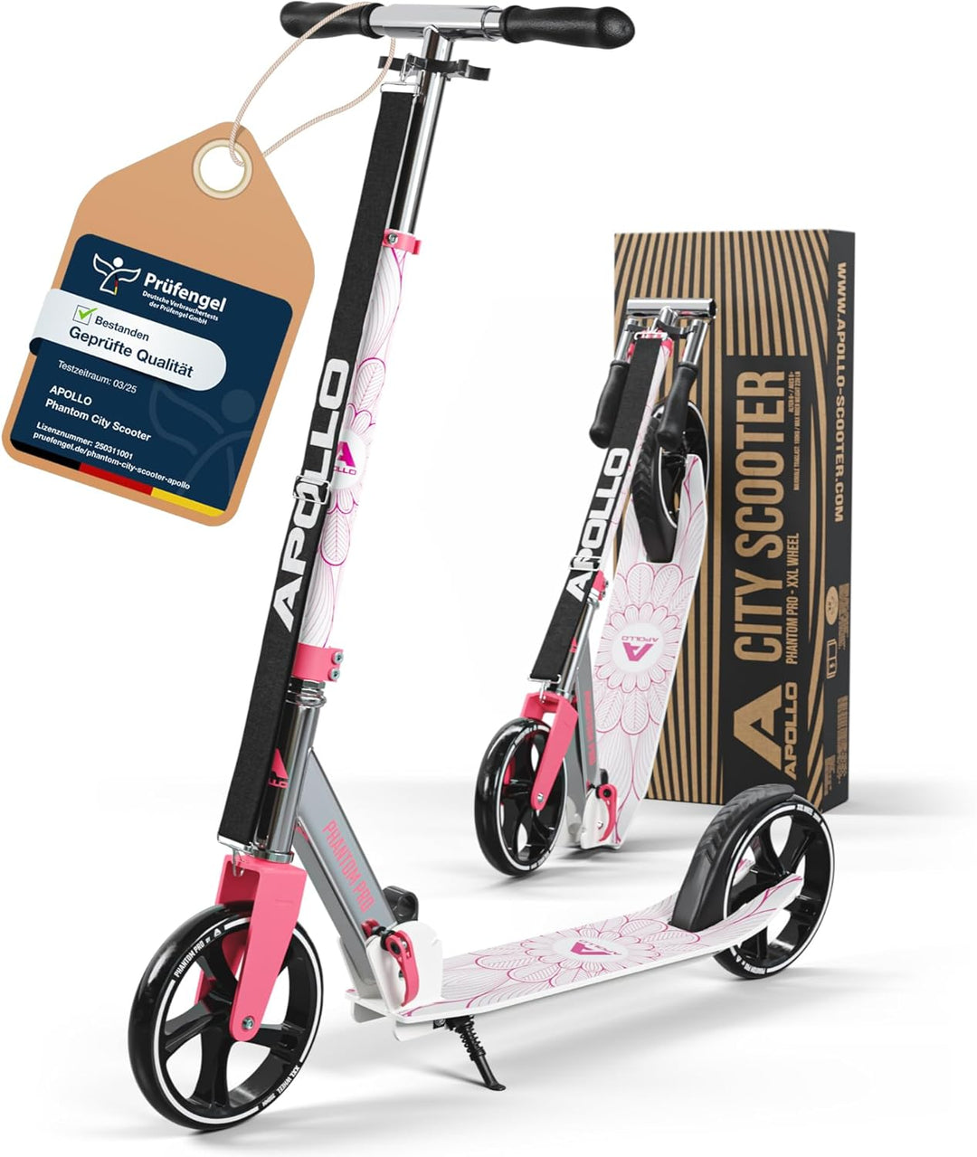 Apollo XXL Wheel Scooter - Phantom Pro Cityroller | Klappbarer City Roller für Kinder | Höhenverstel