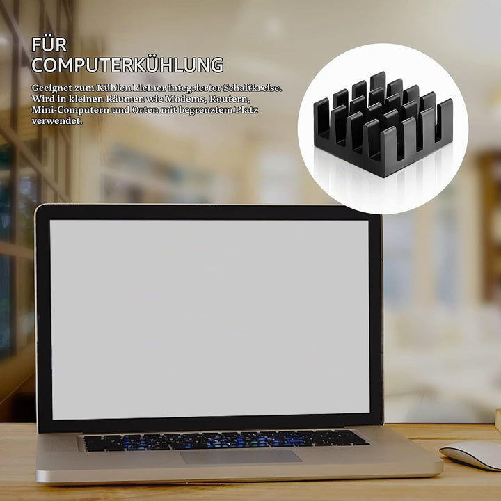 GZkushi 40 Stück Schwarze Heatsink, Aluminium Kühlkörper Thermo-Klebepad Kühler für Kühlen Kleiner I
